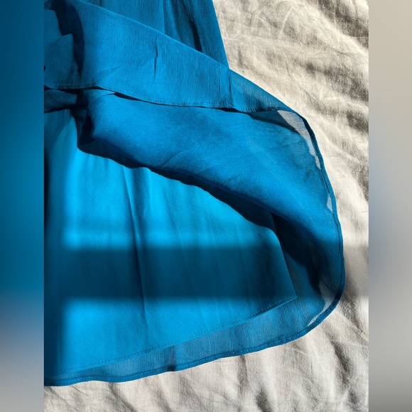 STUNNING NWT J Crew Matisse Blue silk chiffon strapless gown size 0 - Picture 10 of 15